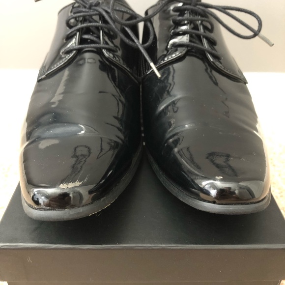 Dobell Black Contemporary Leather Tuxedo Shoes - Picture 6 of 6
